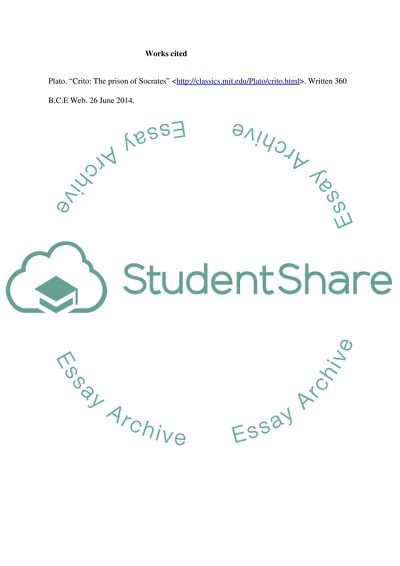 Analysis of Crito by Plato