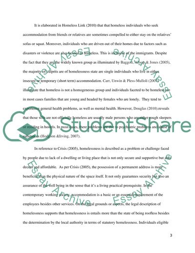 Public Health and Health Policy - Homelessness and Health