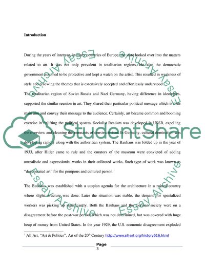 The Modernist Movement Obstructed by the Nazis