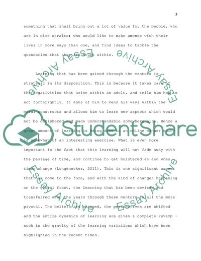 Whether the Learning Gained from Mentors Is for the Long Term