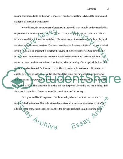 Al-Kindis argument for the unicity of the divine being