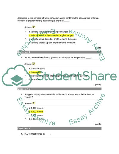 The Physical Properties of Water