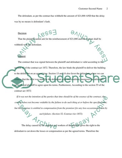 Business Law Case Analysis