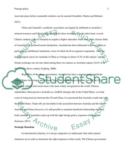 The Implications of the Rise of China for Australian Foreign Policy