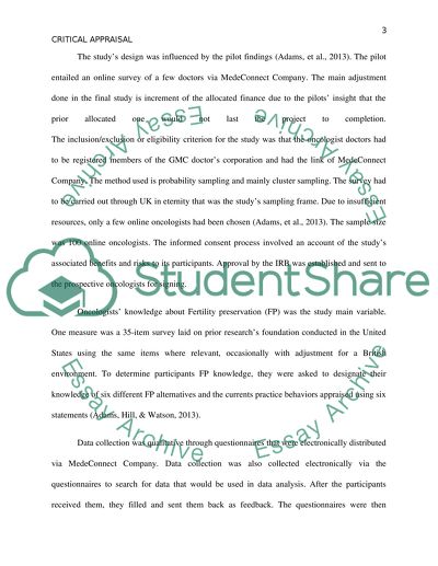 Critical Appraisal of Study Concepts