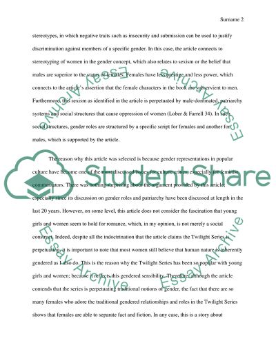 Gender Norms in the Twilight Series