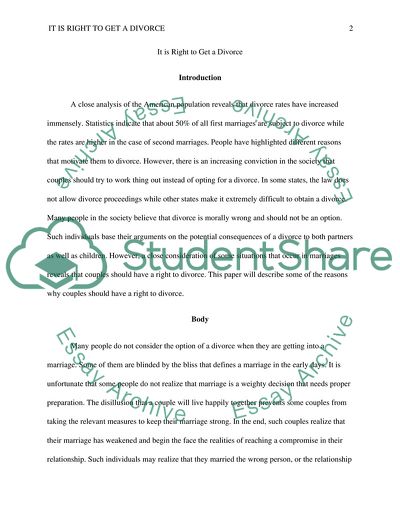 It Is Right to Get a Divorce