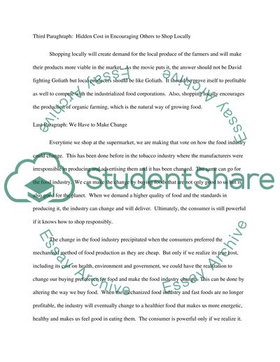 Outline of the Movie Food Inc