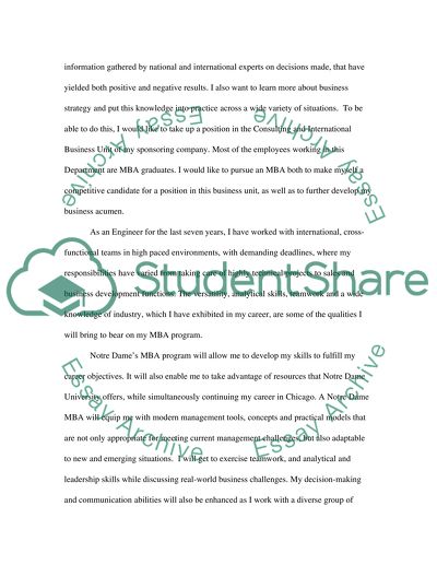 Participating in the Notre Dame executive MBA program