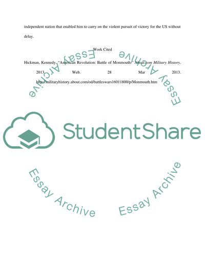 4.1. Patriot leadership during the battle of Monmouth 1778