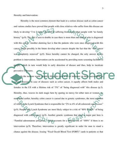 An Original Investigation on the Pathology of Colon Cancer