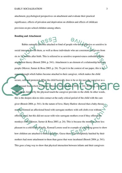 Initial Socialisation Enforcement for Organization of Affection