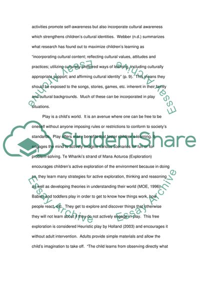 The curriculum NZ Early Years Curriculumhas a role in shaping future identities. (Ross, 2000, p.149)