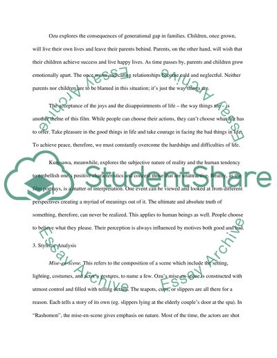 Tokyo Story and Rashomon