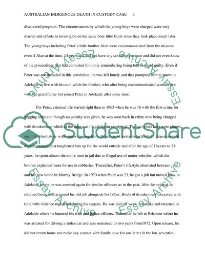 Australian Indigenous Death in Custody Case