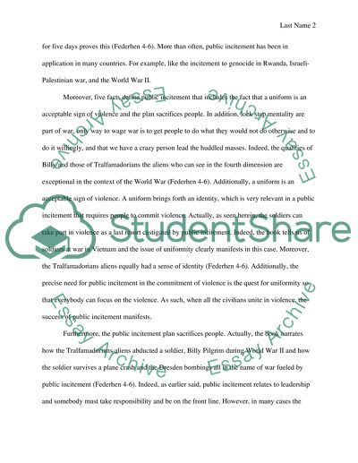 Slaughterhouse-Five and Public Incitement