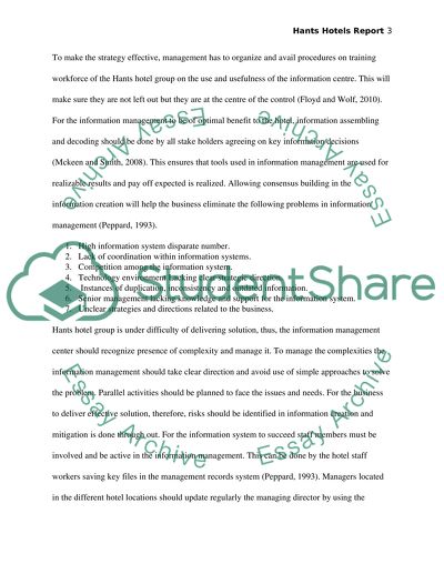 Information Management Strategy of Hants Hotel