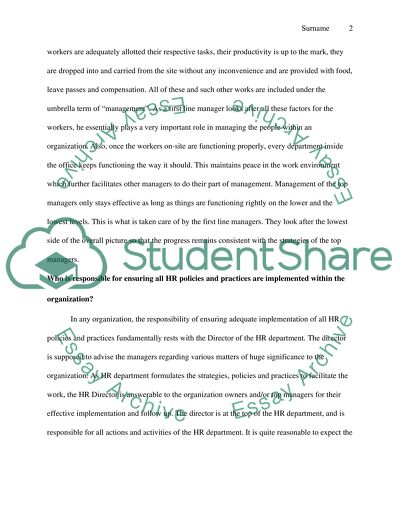 The Role of the HR Function