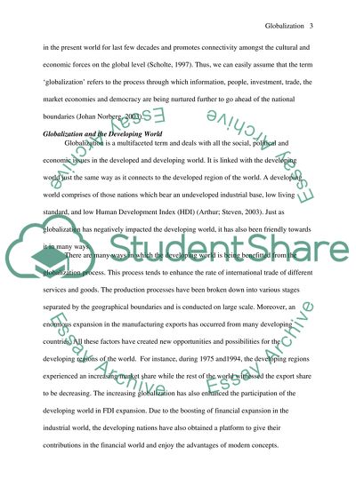 Globalization: A Friend to the Developing World