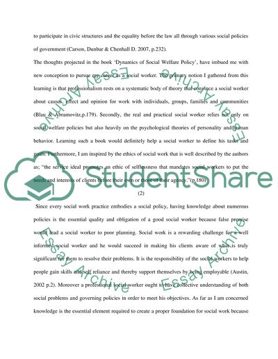 Social Welfare and Policy II Final Assignment