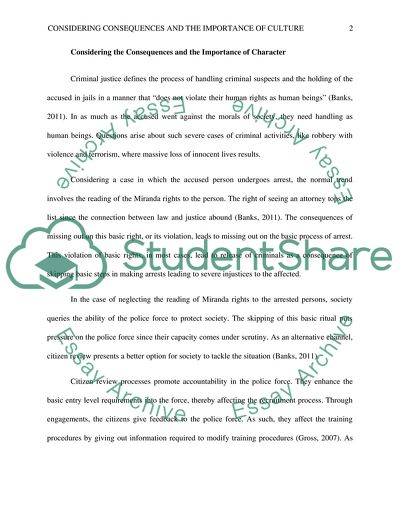 Considering the Consequences and the Importance of Character