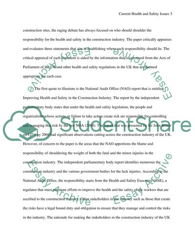 Current Health and Safety Issues in the UK