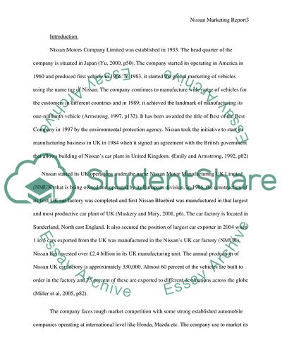 Principles Of Marketing In Nissan Company