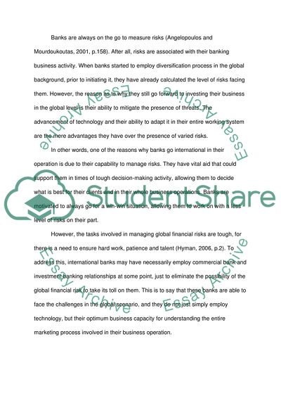 Banking Risk Management in a Globalizing Economy