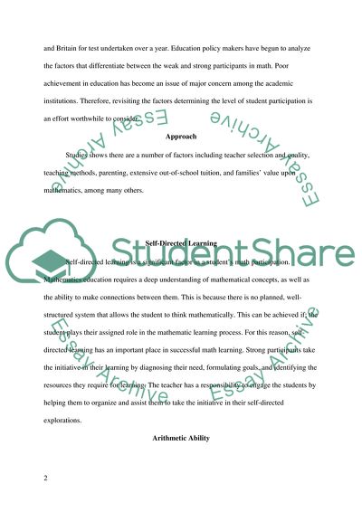 Determinant between Weak and Strong Performance in Maths
