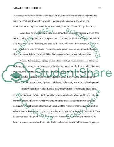 Vitamin for the Blood: Vitamin K