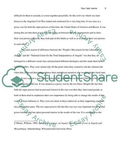 The Angolan War of Independence