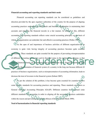 Harmonization of Financial Standards and Reporting Standards