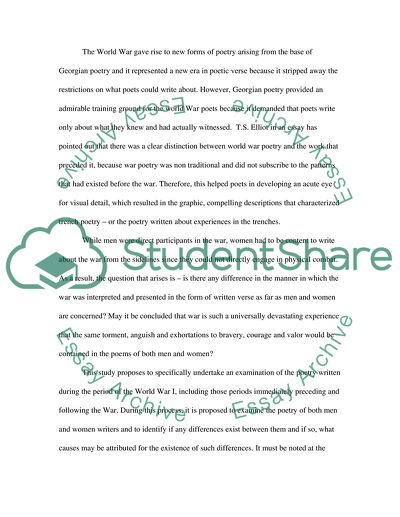 Poetry of the World War I