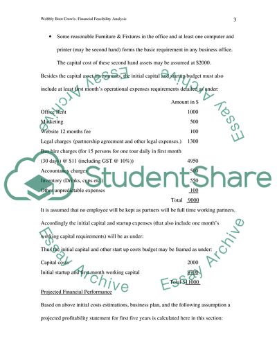 Wobbly Boot Crawls- Financial Feasibility Analysis