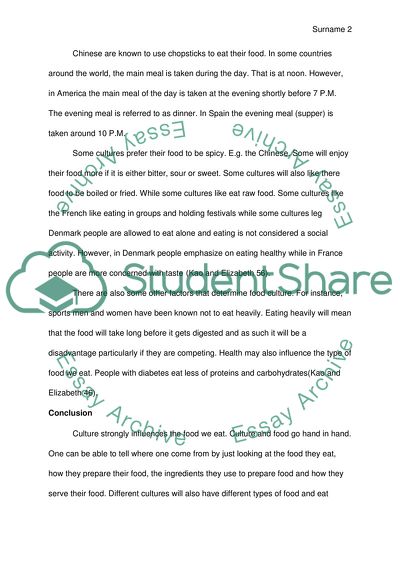 Culture Influence of the Food