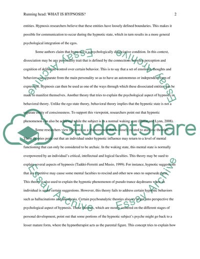 Dissertation about hypnosis