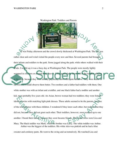 Washington Park: Toddlers and Parents