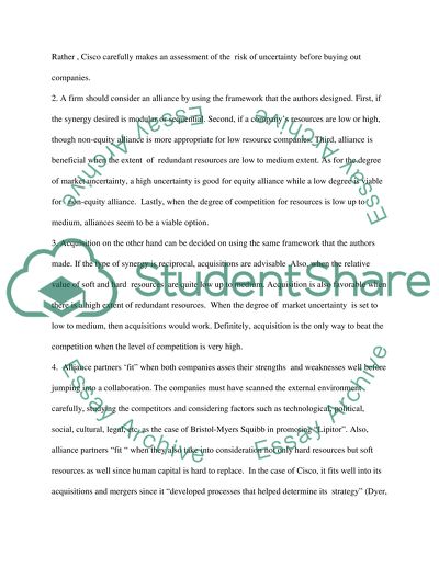 Case Analysis: Alliances and Acquisitions