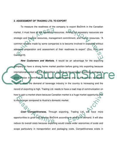 Exporting healthy drink from Austria to Canada