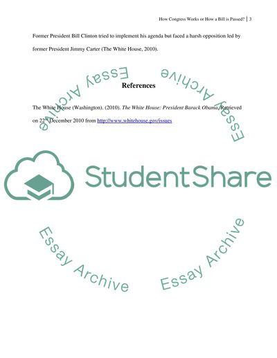 How Congress Works or How a Bill Is Passed