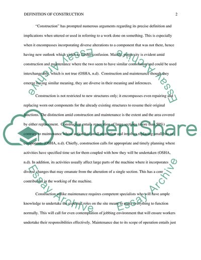Construction versus Maintenance