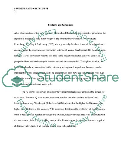 Students and Giftedness