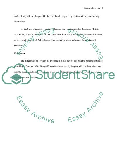 Burger King vs Mcdonalds