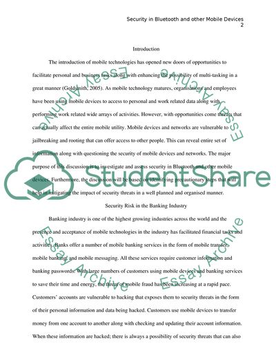 Security in Bluetooth and other Mobile Devices