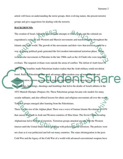 The Present Terrorists Group Organization Overview