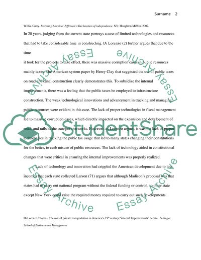 Internal Improvement in America