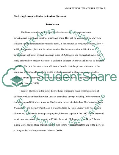 The Use of Product Placement in the USA, Sweden, And Switzerland