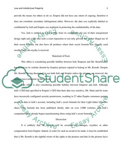 Law and Intellectual Property Memorandum