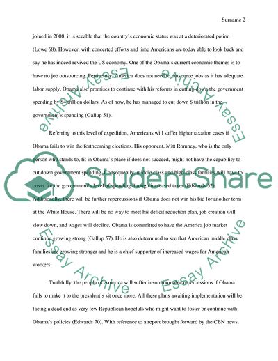 The Repercussions of Obama not Being Elected for a Second Term