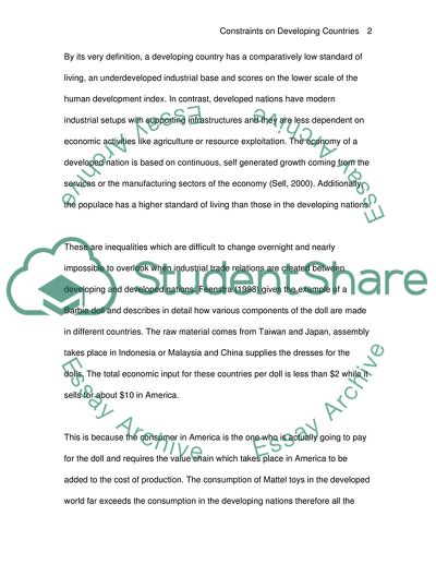 characteristics of developing countries essay grade 11